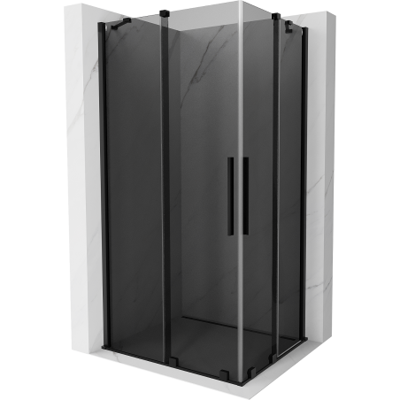Mexen Velar Duo stumdomos dušo kabina, 90 x 80 cm, grafitas, juoda - 871-090-080-42-70