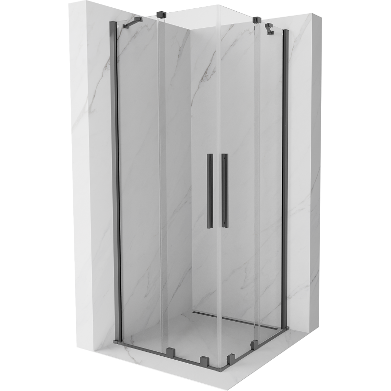 Mexen Velar Duo slankiojanti dušo kabina 90 x 90 cm, skaidrus, ginklų metalas - 871-090-090-02-95