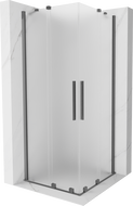 Mexen Velar Duo slankiojama dušo kabina 80 x 80 cm, matinė, gun metal - 871-080-080-32-95