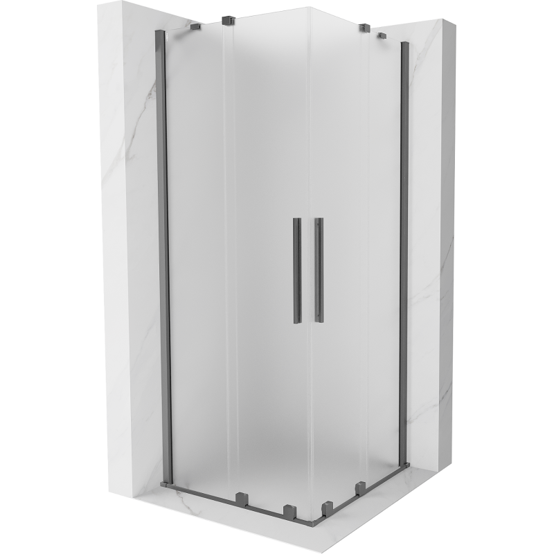 Mexen Velar Duo stumdomoji dušo kabina 100 x 100 cm, matinė, ginkluotas metalas - 871-100-100-32-95