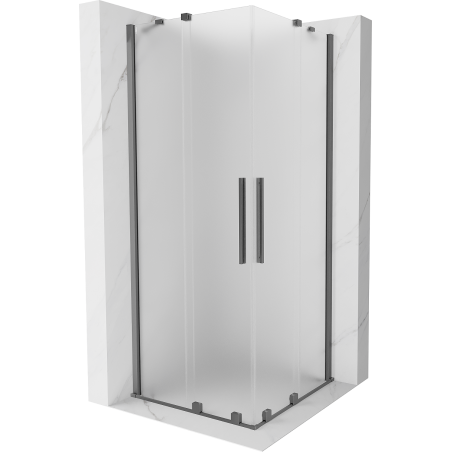 Mexen Velar Duo stumdomoji dušo kabina 100 x 100 cm, matinė, ginkluotas metalas - 871-100-100-32-95