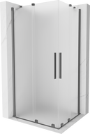 Mexen Velar Duo stumdomos dušo kabina 100 x 90 cm, matinė, ginklinis metalas - 871-100-090-32-95