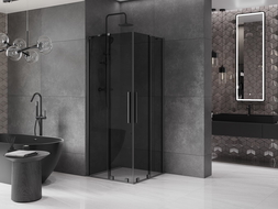 Mexen Velar Duo stumdomoji dušo kabina 80 x 80 cm, grafitas, gun metal - 871-080-080-42-95