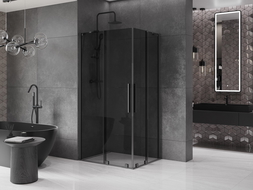Mexen Velar Duo stumdomoji dušo kabina 100 x 90 cm, grafitas, gun metal - 871-100-090-42-95