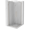 Mexen Velar Duo stumdomas dušo kabina 80 x 80 cm, skaidri, šepečiuotas nikelis - 871-080-080-02-97