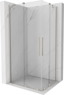 Mexen Velar Dvigubi stumdomi dušo kabina 90 x 80 cm, permatomas, šlifuotas nikeliu - 871-090-080-02-97