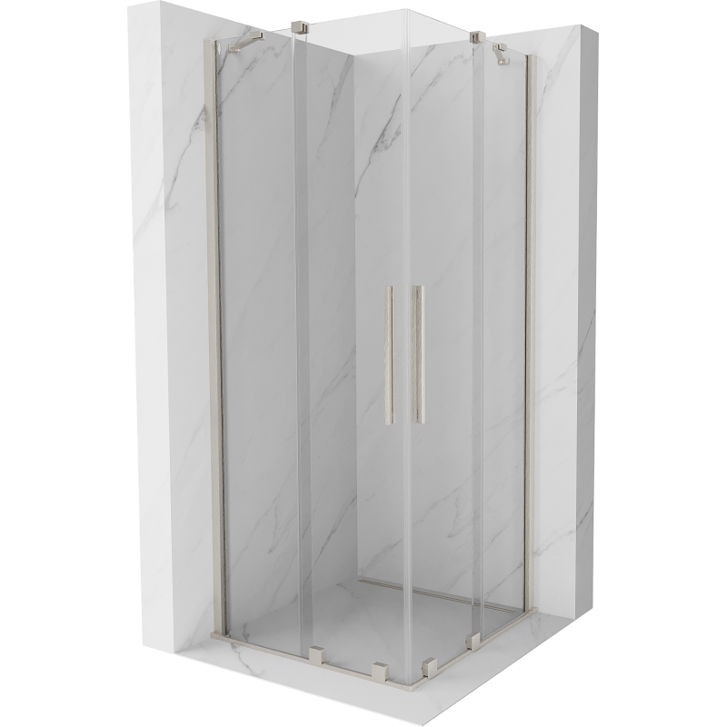 Mexen Velar Duo stumdoma dušo kabina 90 x 90 cm, skaidrus, šlifuotas nikelis - 871-090-090-02-97