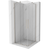 Mexen Velar Duo stumdoma dušo kabina 90 x 90 cm, skaidrus, šlifuotas nikelis - 871-090-090-02-97