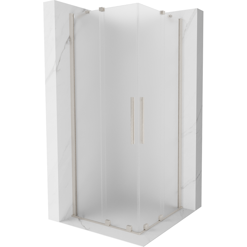 Mexen Velar Duo slankioji dušo kabina 90 x 90 cm, matinė stiklas, šlifuotas nikelis - 871-090-090-32-97