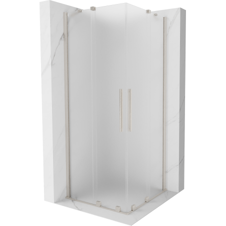 Mexen Velar Duo stumdomas dušo kabina 90 x 90 cm, matinė, šlifuotas nikeliu - 871-090-090-32-97