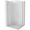 Mexen Velar Duo slankiojanti dušo kabina 100 x 90 cm, matinis stiklas, šlifuotas nikelis - 871-100-090-32-97