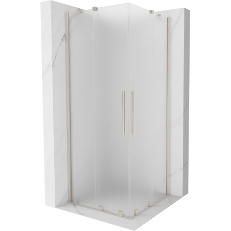 Mexen Velar Duo stumdomas dušo kabina 100 x 100 cm, matinė, šlifuotas nikelis - 871-100-100-32-97