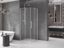 Mexen Velar Duo stumdomas dušo kabina 80 x 80 cm, matinė, šlifuotas nikelis - 871-080-080-32-97