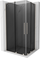 Mexen Velar Duo stumdomas dušo kabina 90 x 80 cm, grafitas, šlifuotas nikelis - 871-090-080-42-97