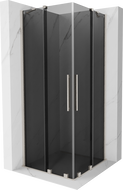 Mexen Velar Duo stumdoma dušo kabina 90 x 90 cm, grafitas, šlifuotas nikelis - 871-090-090-42-97