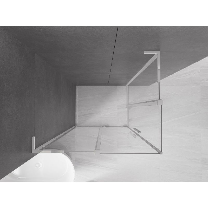 Mexen Velar L Duo stumdomas dušo kabina 90 x 80 cm, skaidrus, chromas - 871-090-080-02-03-01