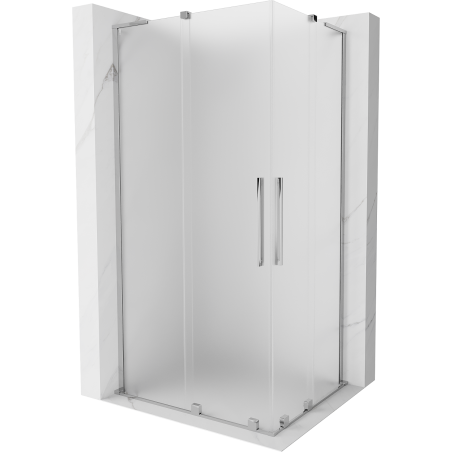 Mexen Velar L Duo stumdomas dušo kabinas 90 x 80 cm, šerkšnas, chromas - 871-090-080-02-33-01