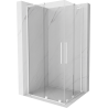 Mexen Velar L Duo stumdomos dušo kabina 90 x 80 cm, skaidrus, baltas - 871-090-080-02-03-20