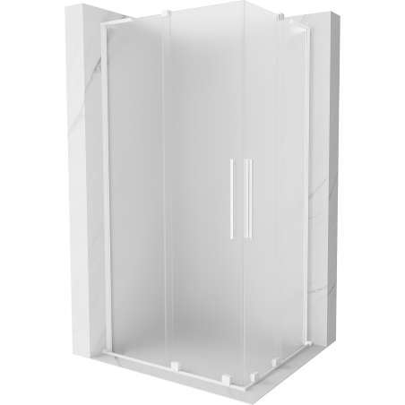 Mexen Velar L Duo stumdomasis dušo kabinas 90 x 80 cm, matinė, balta - 871-090-080-02-33-20