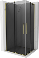 Mexen Velar L Dviejų slankiųjančių dušo kabinų 90 x 80 cm, grafito, aukso - 871-090-080-02-43-50
