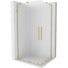 Mexen Velar L Dviguba stumdomos dušo kabina 90 x 80 cm, matinė, auksinė matinė - 871-090-080-02-33-55