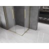 Mexen Velar L Duo slankiojančių durų dušo kabina 90 x 80 cm, matinė, šlifuotas auksas - 871-090-080-02-33-55