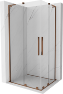 Mexen Velar L Duo stumdomas dušo kabina 100 x 90 cm, skaidrus, rožinis auksas - 871-100-090-02-03-60