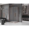 Mexen Velar L Duo stumdomas dušo kabina 90 x 80 cm, šerkšnas, rožinis auksas - 871-090-080-02-33-60