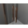 Mexen Velar L Duo stumdomas dušo kabinas 100 x 90 cm, matinis, rožinis auksas - 871-100-090-02-33-60