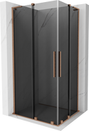 Mexen Velar L Duo stumdomas dušo kabina 90 x 80 cm, grafitas, šlifuota varis - 871-090-080-02-43-65