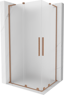 Mexen Velar L Duo slankiojantis dušo kabinas 90 x 80 cm, šerkšnas, šlifuotas varis - 871-090-080-02-33-65