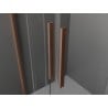Mexen Velar L Duo slankiojančioji dušo kabina 100 x 90 cm, grafitas, šlifuotas varis - 871-100-090-02-43-65