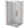 Mexen Velar L Duo slankiojanti dušo kabina 90 x 80 cm, permatoma, šlifuota vario spalva - 871-090-080-02-03-65