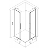 Mexen Velar L Duo stumdomos dušo kabinos 90 x 80 cm, permatomas, šešėliuota pilka valyta - 871-090-080-02-03-66