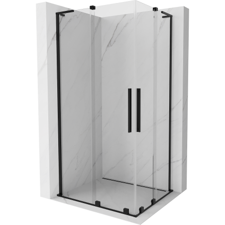 Mexen Velar L Duo stumdomo dušo kabina 100 x 90 cm, skaidri, juoda - 871-100-090-02-03-70