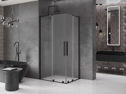 Mexen Velar L Duo stumdomas dušo kabina 90 x 80 cm, matinis, juodas - 871-090-080-02-33-70