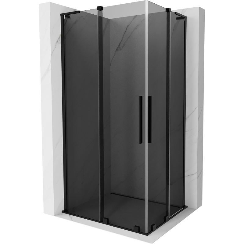 Mexen Velar L Duo stumdomas dušo kabina 90 x 80 cm, grafitas, juoda - 871-090-080-02-43-70