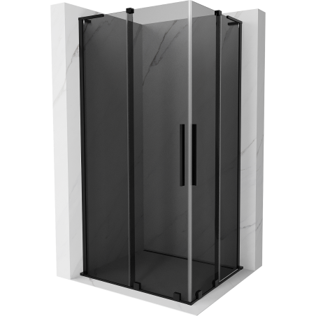 Mexen Velar L Duo stumdomas dušo kabina 90 x 80 cm, grafitas, juoda - 871-090-080-02-43-70