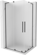 Mexen Velar L Duo dušo kabina su stumdomomis durimis 100 x 90 cm, matinė, gun metal - 871-100-090-02-33-95