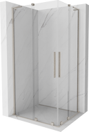 Mexen Velar L Dviguba stumdomoji dušo kabina 90 x 80 cm, skaidri, šlifuotas nikelis - 871-090-080-02-03-97