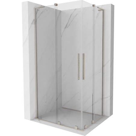 Mexen Velar L Duo stumdomas dušo kabinas 100 x 90 cm, skaidrus, šlifuotas nikelis - 871-100-090-02-03-97