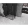 Mexen Velar L Dviguba stumdomoji dušo kabina, 90 x 80 cm, grafitas, šlifuotas nikelis - 871-090-080-02-43-97