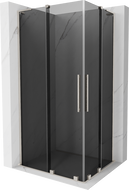 Mexen Velar L Duo stumdoma dušo kabina 90 x 80 cm, grafitas, šlifuotas nikelis - 871-090-080-02-43-97