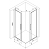 Mexen Velar L Duo slenkančio dušo kabina 100 x 90 cm, matinis, šlifuotas nikeliu - 871-100-090-02-33-97