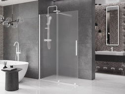 Mexen Velar dušo siena stumdomas Walk-in 140 x 200 cm, matinė 8 mm, balta - 871-140-000-33-20