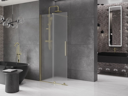 Mexen Velar dušo užtvara lankstoma Walk-in 70 x 200 cm, matinė 8 mm, auksinė - 871-070-000-33-50