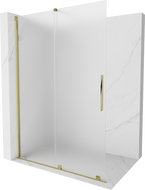 Mexen Velar stumdomoji dušo siena Walk-in 140 x 200 cm, matinė 8 mm, auksinė - 871-140-000-33-50