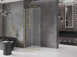 Mexen Velar prausimosios sienelės Walk-in 110 x 200 cm, matinio stiklo 8 mm, šlifuota auksinė - 871-110-000-33-55