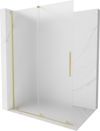 Mexen Velar dušo pertvara, išsiskleidžianti Walk-in 150 x 200 cm, matinė 8 mm, šlifuotas auksas - 871-150-000-33-55
