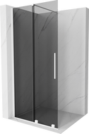 Mexen Velar dušo sienelė sulankstoma Walk-in 100 x 200 cm, grafito 8 mm, balta - 871-100-000-43-20